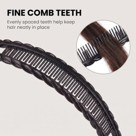 2Pcs Banana Hair Clips for Thick Curly Hair - Black and Brown Banana Clips, Vintage Clincher Combs for Women, 80s Retro Hair Accessories