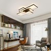 GEADI Modern LED Ceiling Lights, Black Dimmable Rectangular Chandelier 68W