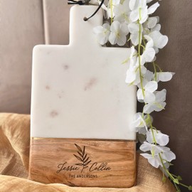 Luxe Designs Marble Charcuterie Board with Handle