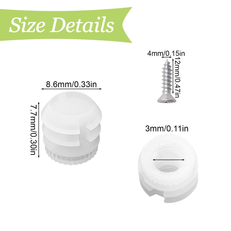 UFURMATE Hinge Dowel Inserts, 180 Pack Plastic Hinge Dowel Inserts