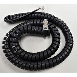 DIY-BizPhones Charcoal Gray 12' Ft Handset Cord Compatible with Sonecor Phone BE 5200 5300 52000 53000 BLF TT-Systems NSQ412 Bell Verizon Qwest CenturyLink Receiver Curly Coil