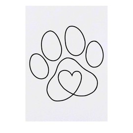 'Pawprint Heart' Temporary Tattoo - Water Resistant, Skin-Safe, Non-Toxic Transfer (TO00081949)