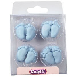 Culpitt Blue Sugar Baby Feet Edible Toppers x 12