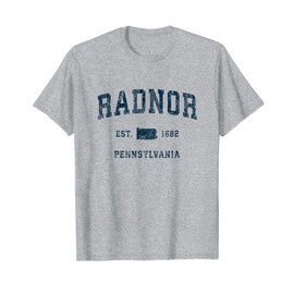 Radnor Pennsylvania PA Vintage Sports Design Navy Print T-Shirt
