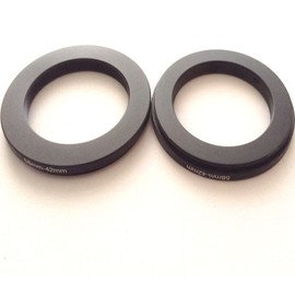 2x Metal 58-42mm Step-Down Rings D-SLR Video Digital Camera Lens Connect-ion Size 58mm To 42mm Filter Aperture Adapter Circle Screws Photo Picture View Fix-ed Connector Photograph Parts Accessories
