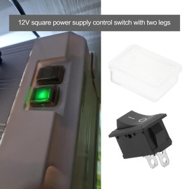VGOL 10 Sets Mini On/Off Rectangle Rocker Switch 2 Pin 2 Position 12V Toggle Switch Comes with Protective Cover for Car Auto Boat Household Appliances Black