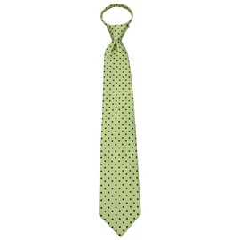 ZIP-12064 - Mens Pre Made Dot Fashion Designer Dots Zipper Necktie