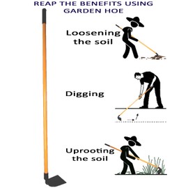 Ashman Garden Hoe (2 Pack)– Sturdy Hand Tiller – Heavy Duty Blade for Digging, Loosening Soil, and Weeding – Rubber Grip Handle for a Strong Hold – Rust Resistant Build.