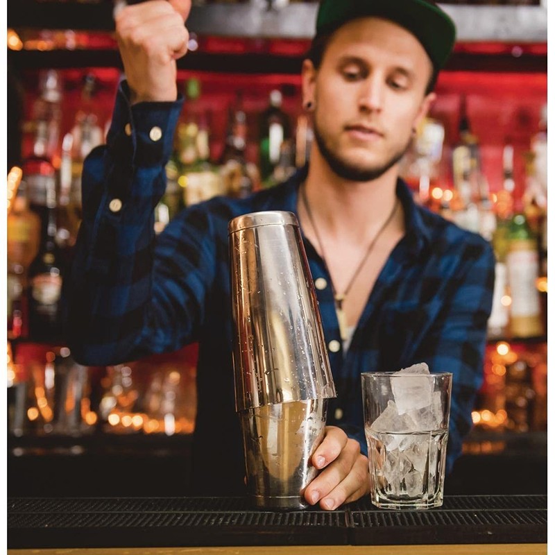 Beaumont Mezclar Tin-on-Tin Boston Cocktail Shaker, Edelstahl, hochglanzpoliert, professionelles Barkeeper-Werkzeug,