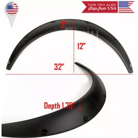 SDeelCase 1.75" Black Carbon Effect Flexible 2 Pieces Wide Arch Fender Flares For Mercedes