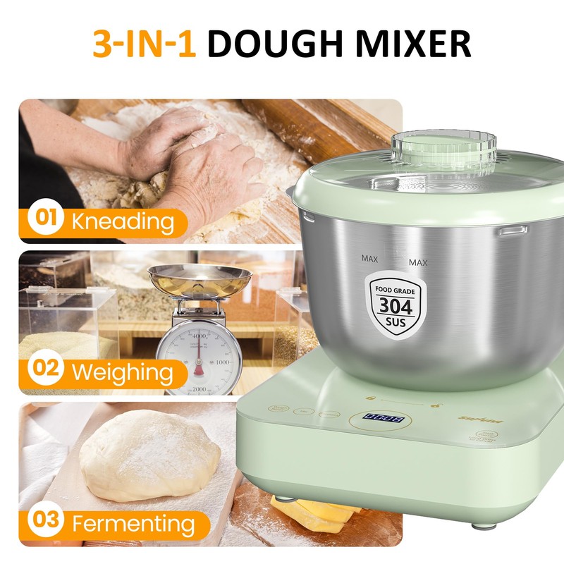 Sunvivi Electric Dough Maker with Weighing Function,5.2QT Dough Mixer with