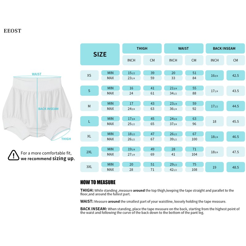 EEOST Adult Diaper Cover, Leakproof Waterproof Reusable Plastic Pants for