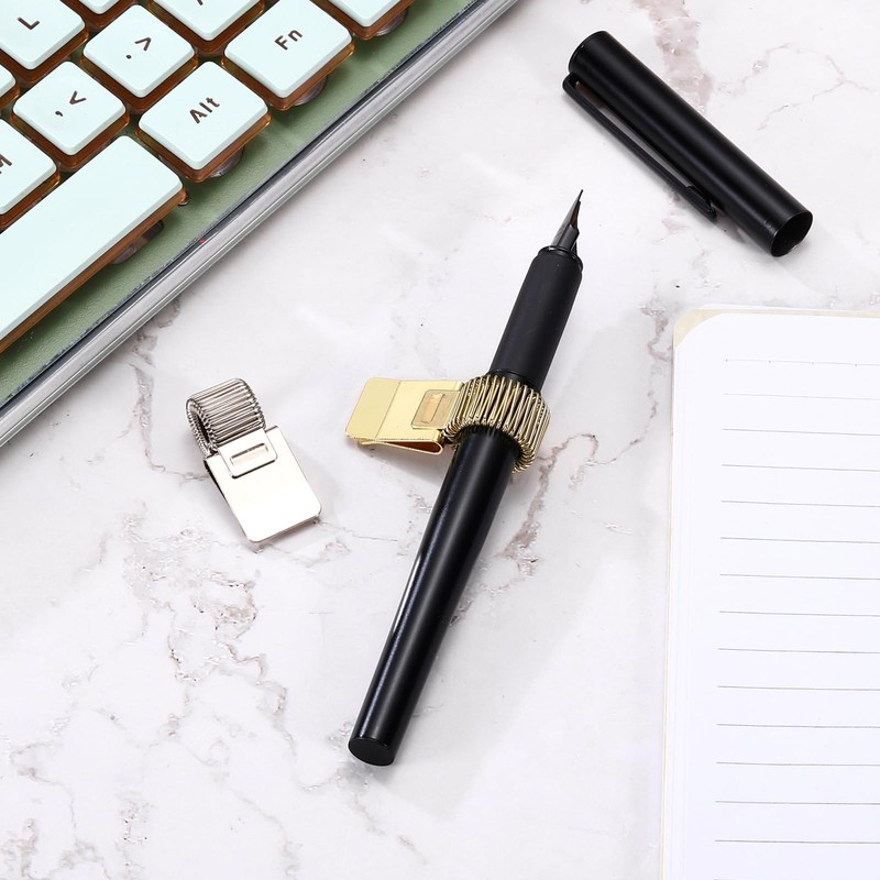 PATIKIL 3Pcs Pen Holder Clips, Metal Pen Clip Holder Adjustable
