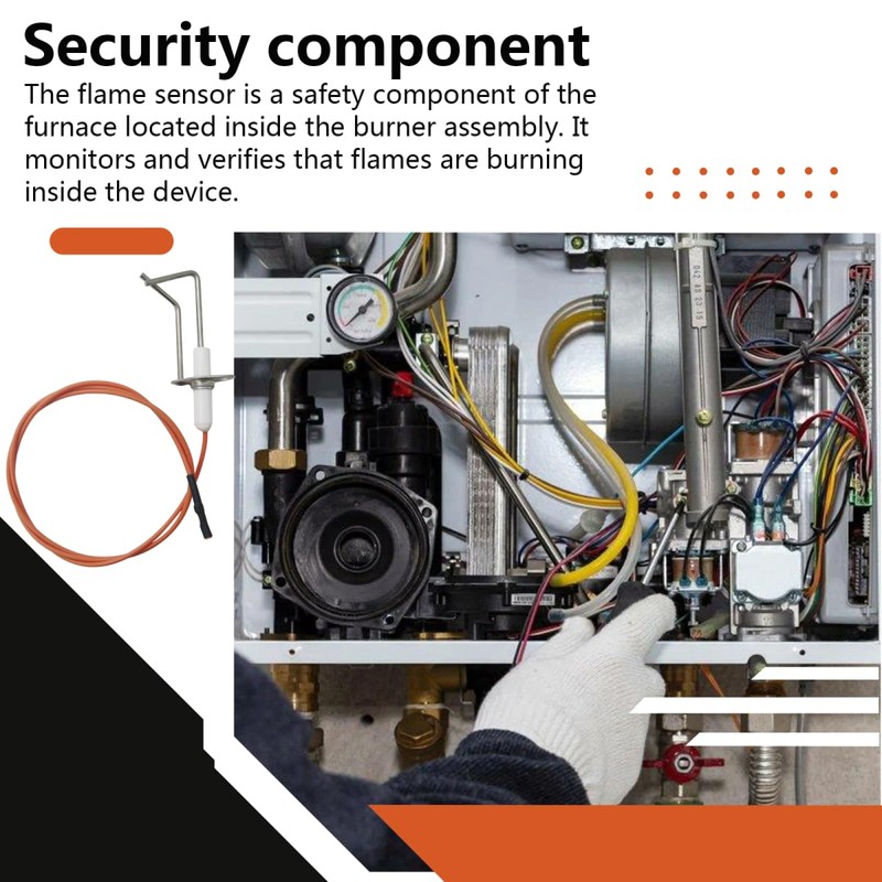 Furnace Flame Sensor Igniter Sensing Rod Compatible for Rheem 62-23543-01