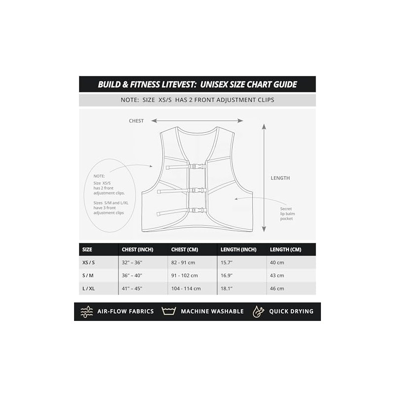 Build & Fitness LITEVEST Running Vest with 2 x 500