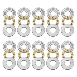 QUARKZMAN F5-12M Miniature Thrust Ball Bearing 5 mm Bore 12 mm AD 4 mm Thick Chrome Steel with Washers for Conveyor Systems Mechanical Engineering Pack of 10