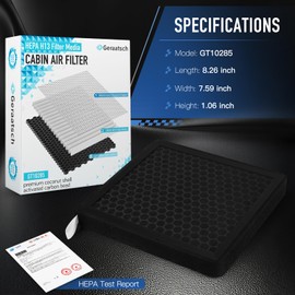 Geraatsch HEPA Cabin Air Filter with Activated Carbon, Certified 99.95% Filtration, CF10285(CP285) for Camry/Corolla/Highlander/Land Cruiser/RAV 4/Sienna/Prius; CT200h/ES300h/NX300; Legacy/Outback