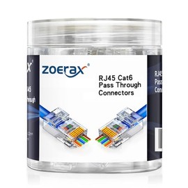 RJ45 Cat6 conectores de paso RJ45 modulares para cables UTP sólidos o trenzados, 100 piezas