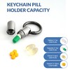 Small Keychain Pill Holder Titanium,Waterproof Tiny Pill Container with Keyring,Mini