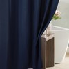 Navy Blue Waffle Shower Curtain: Heavy Duty Textured Fabric Shower
