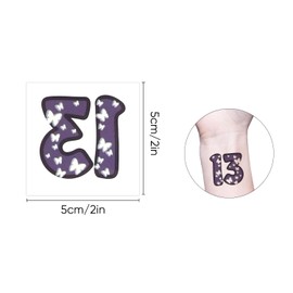 Tattoos Stickers Number 13 Tattoos Waterproof Lucky No. 13 Tattoo Sticker Inspired Party Favors for Singer Fans Concert Music Festival A8DC13WS