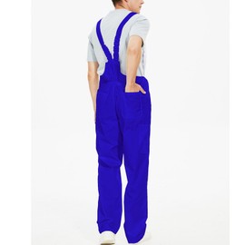 WORK IDEA Men's Bib Overalls Workwear Fashion Lightweight Jumpsuit with Pockets, Royal Blue, XXXL