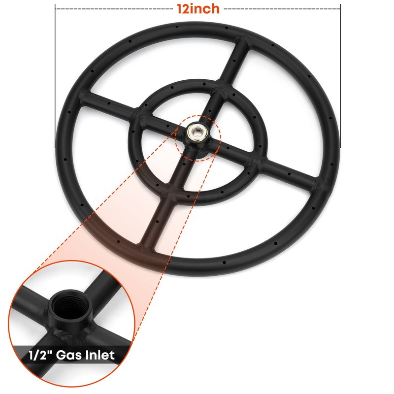 Stanbroil LP Propane Gas Fire Pit Burner Ring Installation Kit,