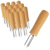 com-four® 16 x jacket potato forks with 3 stainless steel