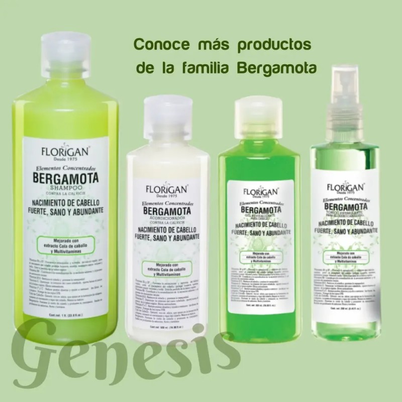 Shampoo Bergamota 1lt. Kit 2 Pzs Más Tónico Capilar Florigan