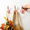 Yaocom 6 Pcs Cast Iron Flamingo Wall Hook Pink for