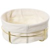 DRW Round bread basket made of metal and fabric in