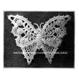 Timeless Patterns  Antique Irish Butterfly & Pearl Beads, Reproduction Applique Crochet Pattern!