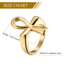 OIDEA Ankh Ring Stainless Steel Black Gold Silver: Vintage Ankh Cross Rings Men Women Egyptian Finger Ring Religious Partner Ring Retro Friendship Ring Jewellery Gift for Men Women