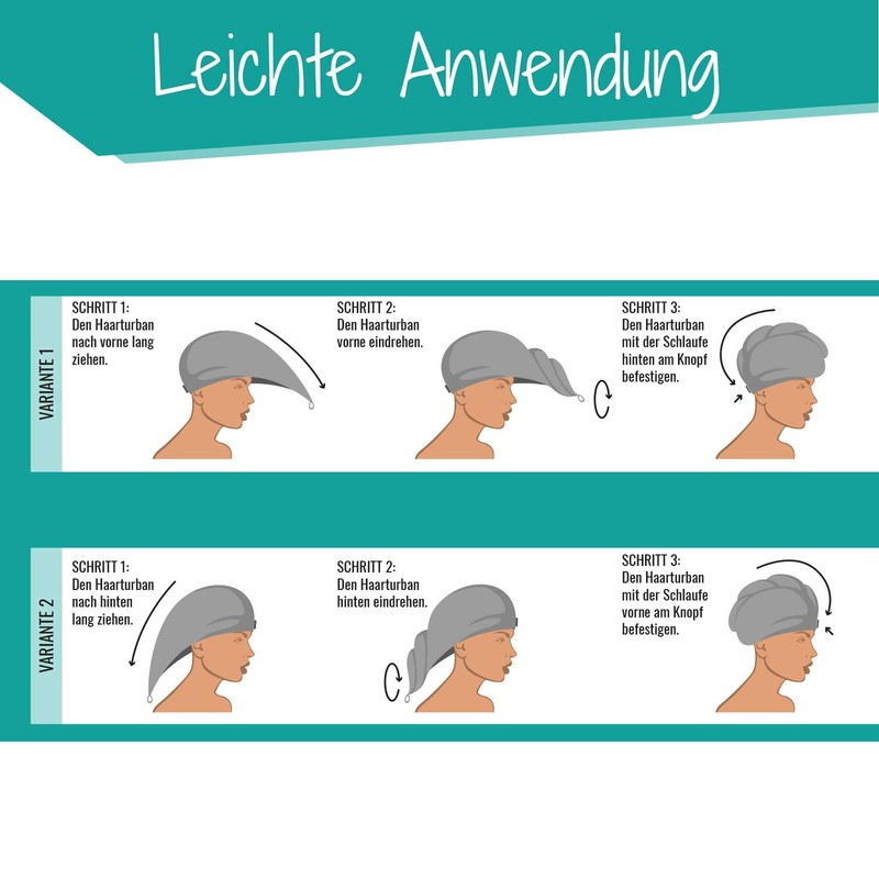 Lead Care Hair Turban, Hair Drying Towel, Set of 3,