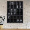 GSM Brands Shot Glass Display Case, Black Wood, Holds Set