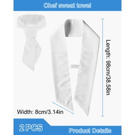 JUKOTA Pack of 2 Men's Triangular Welding Scarf for Chefs, Kitchen Catering Waiters Sweat Cloth, White