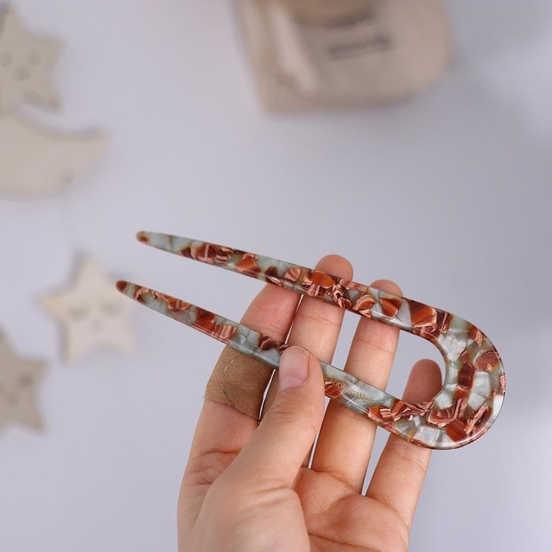 U Shaped Hair Fork Acetate Tortoiseshell French,U-Shaped Hair Fork Hair