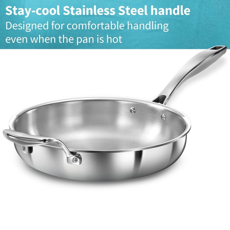 Hawkins Pro 26 cm Frying Pan, Triply Stainless Steel Fry