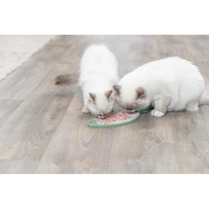 TRIXIE Lick'n Snack Mat for Cats, Fish-Shaped Cat Slow Feeder,
