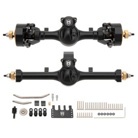 MEUS RACING 5mm ISO V2 SCX24 Axles with 3-Section CVD for Axial 1/24 SCX24 RC Crawler (Black)