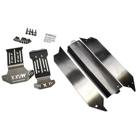 V2 Stainless Steel Chassis Skid Plate Protector Guard Armor Front + Center + Rear 5pcs for Traxxas V2 1/10 Wide Maxx 89086-4 - Hollow