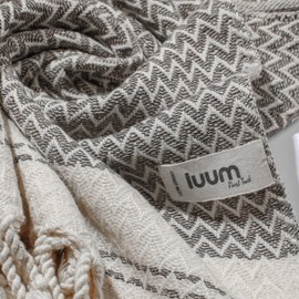 Luum® Hammam Towel Large 90 x 200 cm Beach Towel XXL Sauna Towel Hand Towel Yoga Towel Shower Towel Beach Towel Sauna Towel Bath Towel Travel Towel Turkish Peshtemal Towels Women Men 100% Cotton Beige