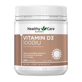 Healthy Care Vitamin D3 Capsule 1000IU - Promotes Bone Health & Calcium Absorption - Premium Quality Dietary Supplement - 500 Capsules