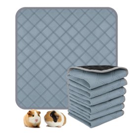 HOBBTREE 6 Packs Washable Guinea Pig Cage Liners, Waterproof Guinea Pig Pee Pads Reusable Absorbent Bedding Anti Slip Mats for Small Animals Bunny Rabbit Hamster (12 x 12in)