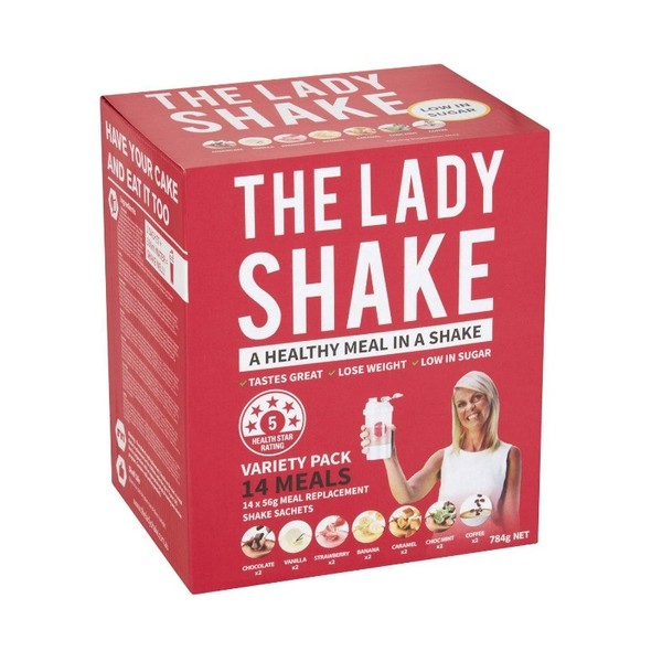 The Lady Shake - Meal Replacement Shake Sachets (Variety Pack) 56g X 14