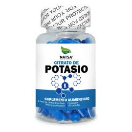 Citrato De Potasio 100 Cápsulas Calidad Premium, + Energía, Desintoxica tus Riñones, Equilibra tu nivel de Agua, Convierte Carbohidratos en Energía, S