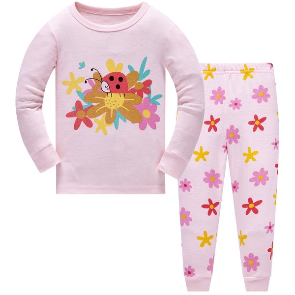 TEDD Girls' Pyjamas, Cotton, Cute, Unicorn, Long Sleeves, Two-Piece Pyjamas