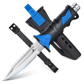 DRAGON RIOT Scuba Diving Knife with Leg Straps & Sheath - Stainless Steel Blade Dive Knife Lightweight, Sharp Divers Knife for Diving