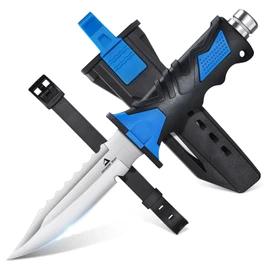 DRAGON RIOT Scuba Diving Knife with Leg Straps & Sheath - Stainless Steel Blade Dive Knife Lightweight, Sharp Divers Knife for Diving
