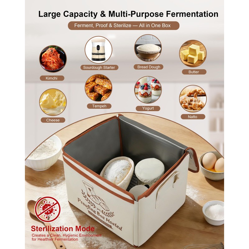 COCO BIRD Folding Bread Proofing Box with Window & Hygrometer,